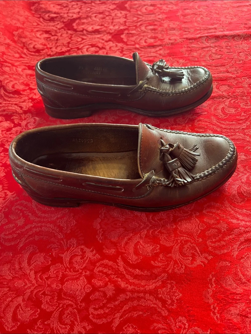 Polo Ralph Lauren Bench Made in Maine Tassel Loafers Men's 7.5D Brown Leather US